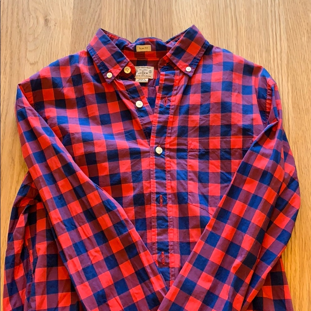 J.Crew long sleeved Gingham pattern shirt